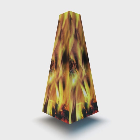 XOUNTS Soundsystem mit Classic Style Cover Campfire – individuell gestaltbarer Design Lautsprecher mit Flammenmotiv für ein warmes, stimmungsvolles Wohnambiente