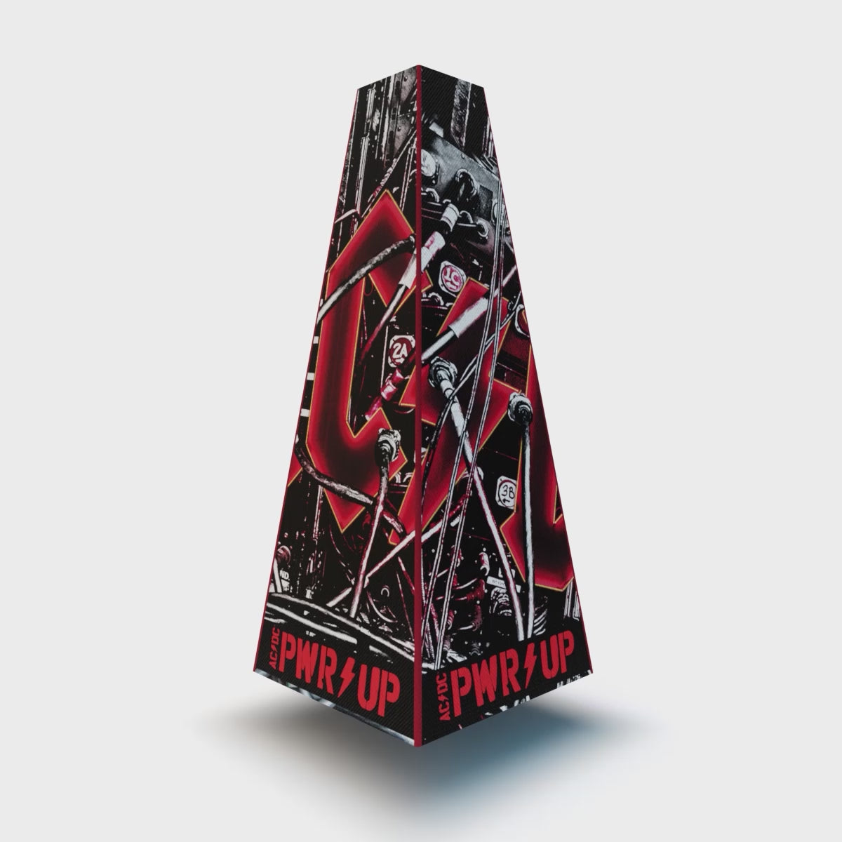 XOUNTS Soundsystem mit AC/DC Style Cover Studio – energiegeladener Design Lautsprecher mit offiziellem PWR/UP-Artwork im Industrial-Look für echte Rockfans