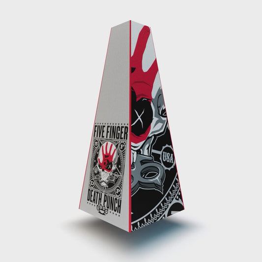 XOUNTS 360-Grad Stereo Soundsystem mit Style Cover 5FDP Nemesis – kraftvoller Design Lautsprecher mit ikonischem Five Finger Death Punch Artwork für ein energiegeladenes Rockambiente