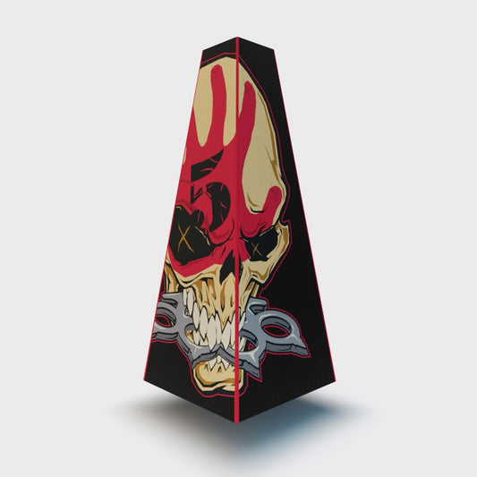 XOUNTS 360-Grad Stereo Soundsystem mit Style Cover 5FDP Bulletproof – markanter Design Lautsprecher im Five Finger Death Punch Skull-Look für ein kraftvolles, rebellisches Musikambiente