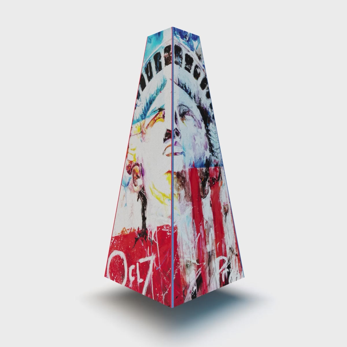 XOUNTS Soundsystem mit Rob Prior „Freedom’s Glow“ Style Cover – ausdrucksstarke Freiheitsstatue-Illustration in leuchtenden Farben vom renommierten Künstler Rob Prior.