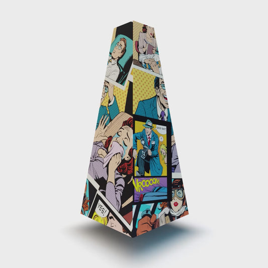 XOUNTS 360-Grad Stereo Soundsystem mit Style Cover Comic by Anni Carlsson – bunter Design Lautsprecher im Pop-Art-Stil mit Retro-Comic-Motiven für ein verspieltes, künstlerisches Wohnambiente