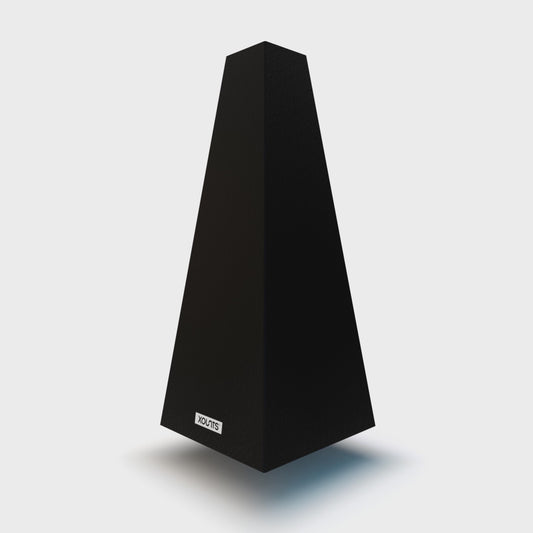 XOUNTS 360-Grad Stereo Soundsystem mit Style Cover Essential Midnight – eleganter Design Lautsprecher in tiefem Schwarz für modernes Interior und kraftvollen Rundumklang