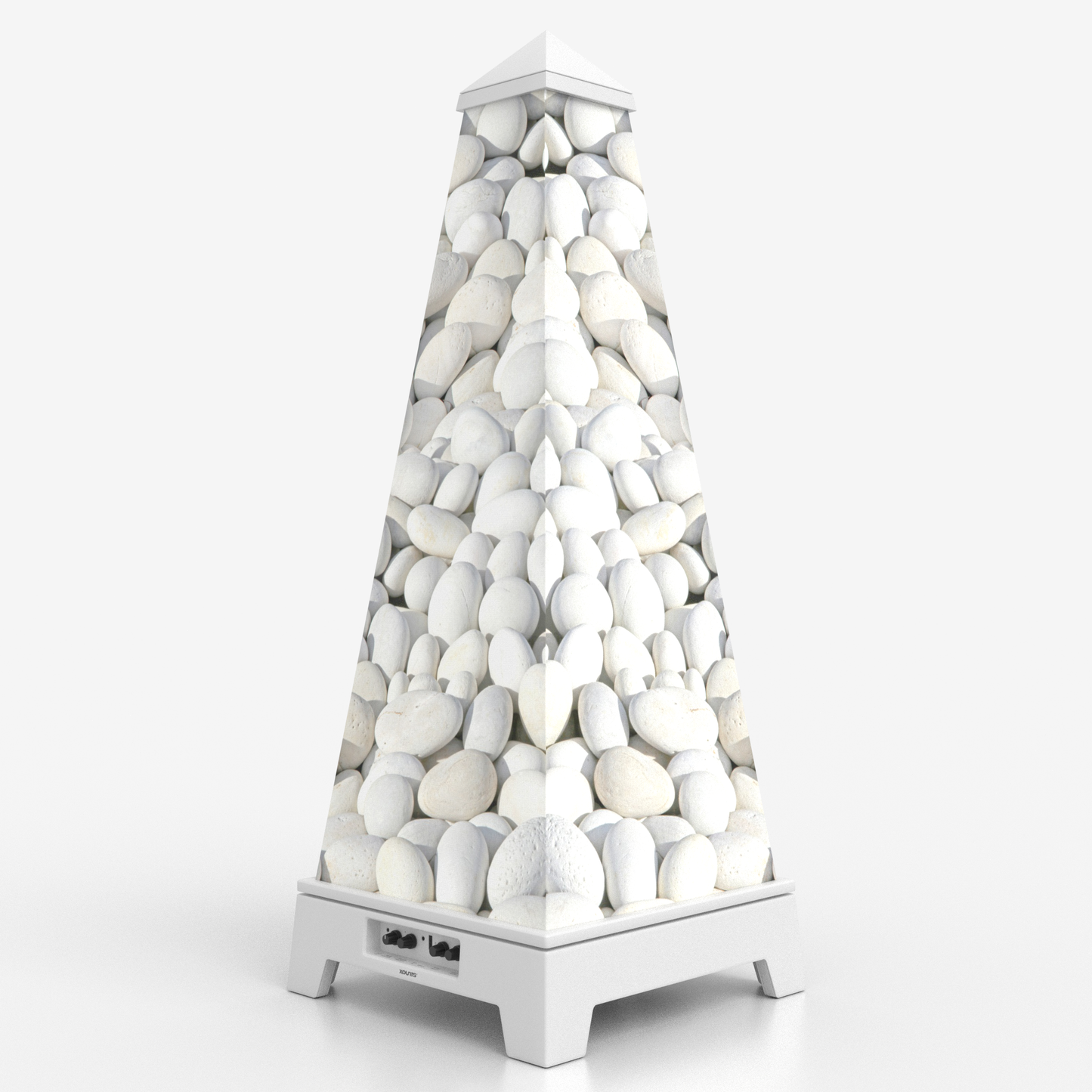 XOUNTS Soundsystem White – Classic Style – Pebble Cover mit weißen Natursteinen