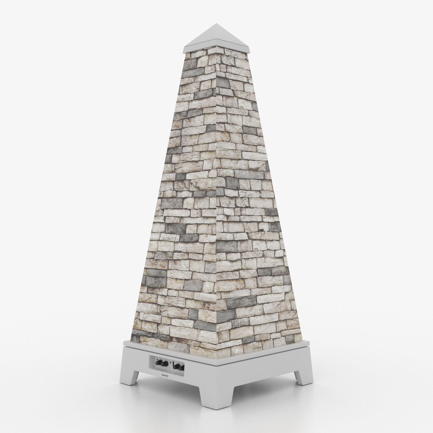 XOUNTS Soundsystem White – Rock Style Cover mit Naturstein-Optik