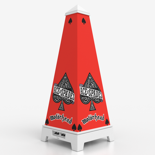 XOUNTS Style Cover Motörhead Spades auf weißer Base, rotes Ace of Spades Design für XOUNTS Soundsystem