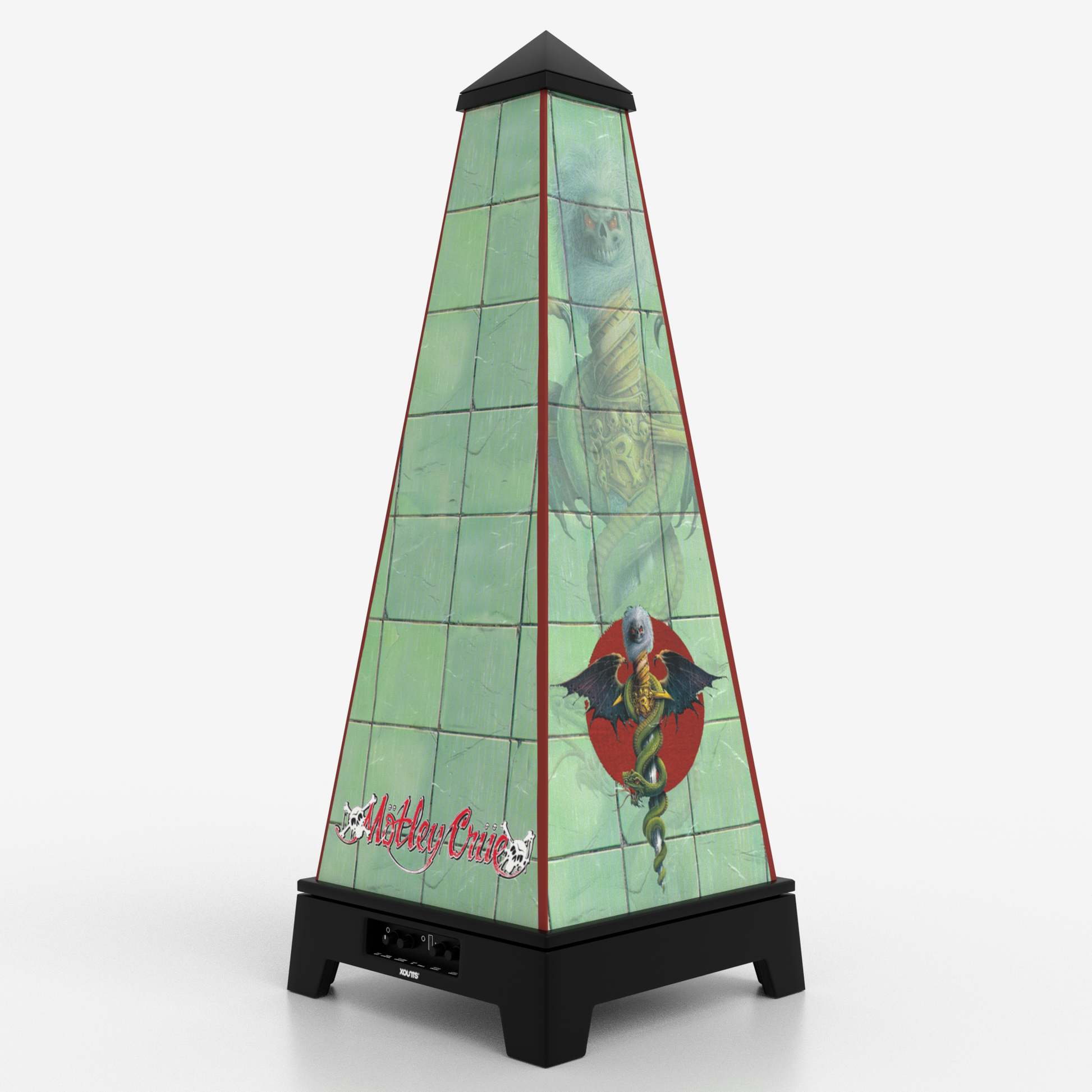 XOUNTS Soundsystem Black mit Mötley Crüe Feel Good Style Cover – grünes Artwork mit Iconic-Serpent-Illustration im klassischen Dr. Feelgood Look
