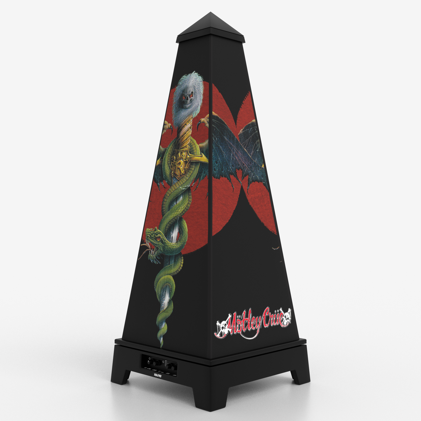 XOUNTS Soundsystem schwarz – Mötley Crüe Style Sinister Cover mit ikonischem Schlangen- und Dämonen-Artwork