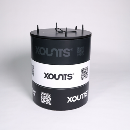 XOUNTS Soundsystem Turntable ohne XOUNTS mit 3er Podesten in zwei unterschiedlichen Farben.