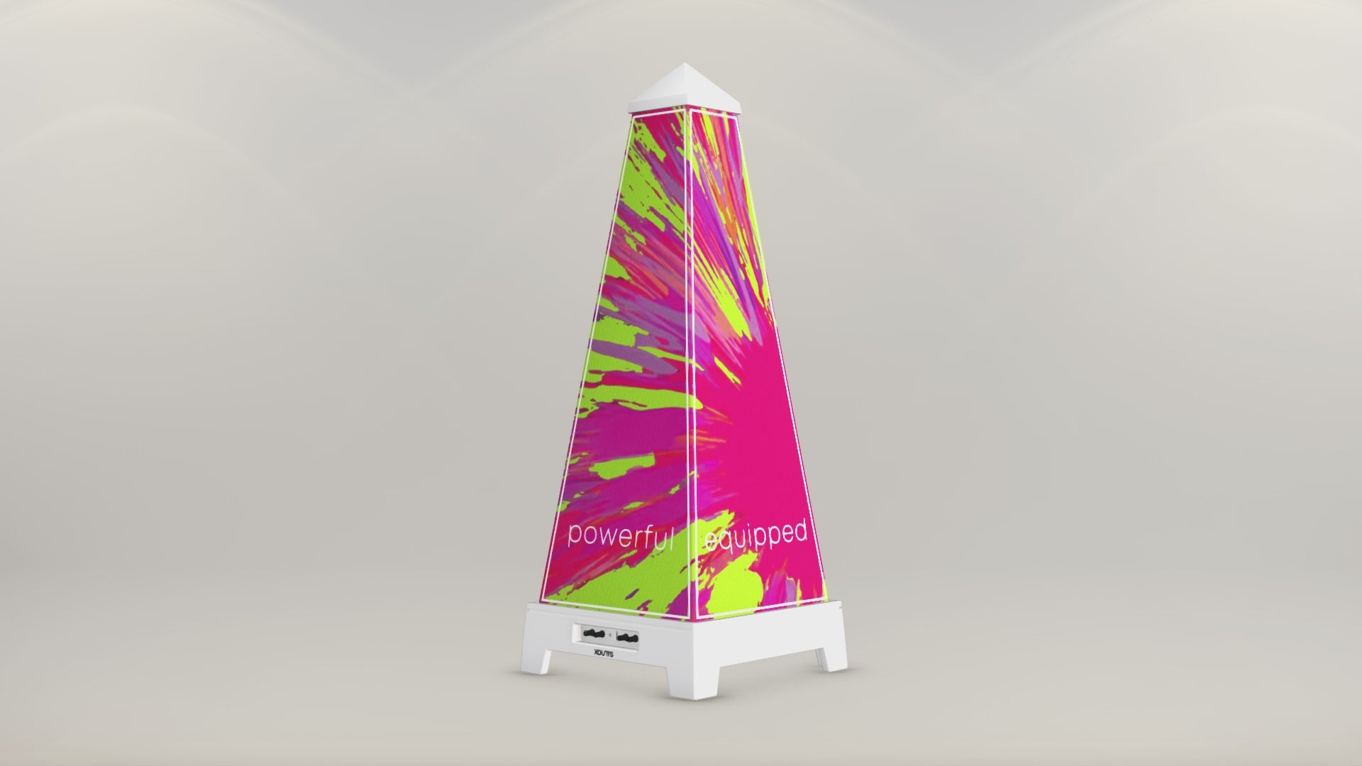 360-Grad-Video des XOUNTS Soundsystems in weiß mit dem exklusiven Millionaires Reality Style Cover  I am  – rotierende Produktansicht mit stylischem Design und hochwertigem Klang.