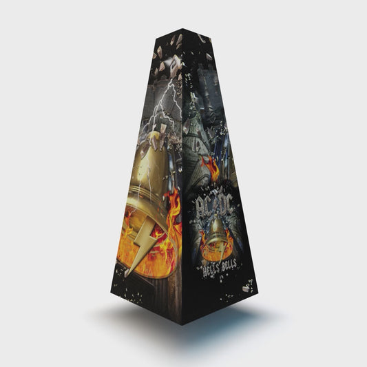 XOUNTS Soundsystem mit AC/DC Style Cover Hells Bells – exklusiver Design Lautsprecher mit legendärem Hells Bells Artwork für rockiges Flair und ikonischen Musikstil