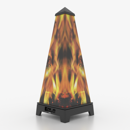 XOUNTS Soundsystem Black – Classic Style – Campfire Cover mit Flammen-Design