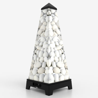 XOUNTS Soundsystem Black – Classic Style – Pebble Cover mit weißen Natursteinen