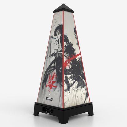 XOUNTS Soundsystem in schwarz in der  Rob Prior Edition – Freedom’s Glow Style Cover auf schwarzer Base mit farbintensivem Freiheits-Artwork