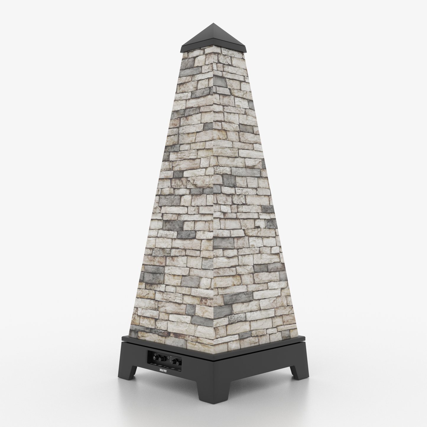 XOUNTS Soundsystem Black – Rock Style Cover mit Naturstein-Optik