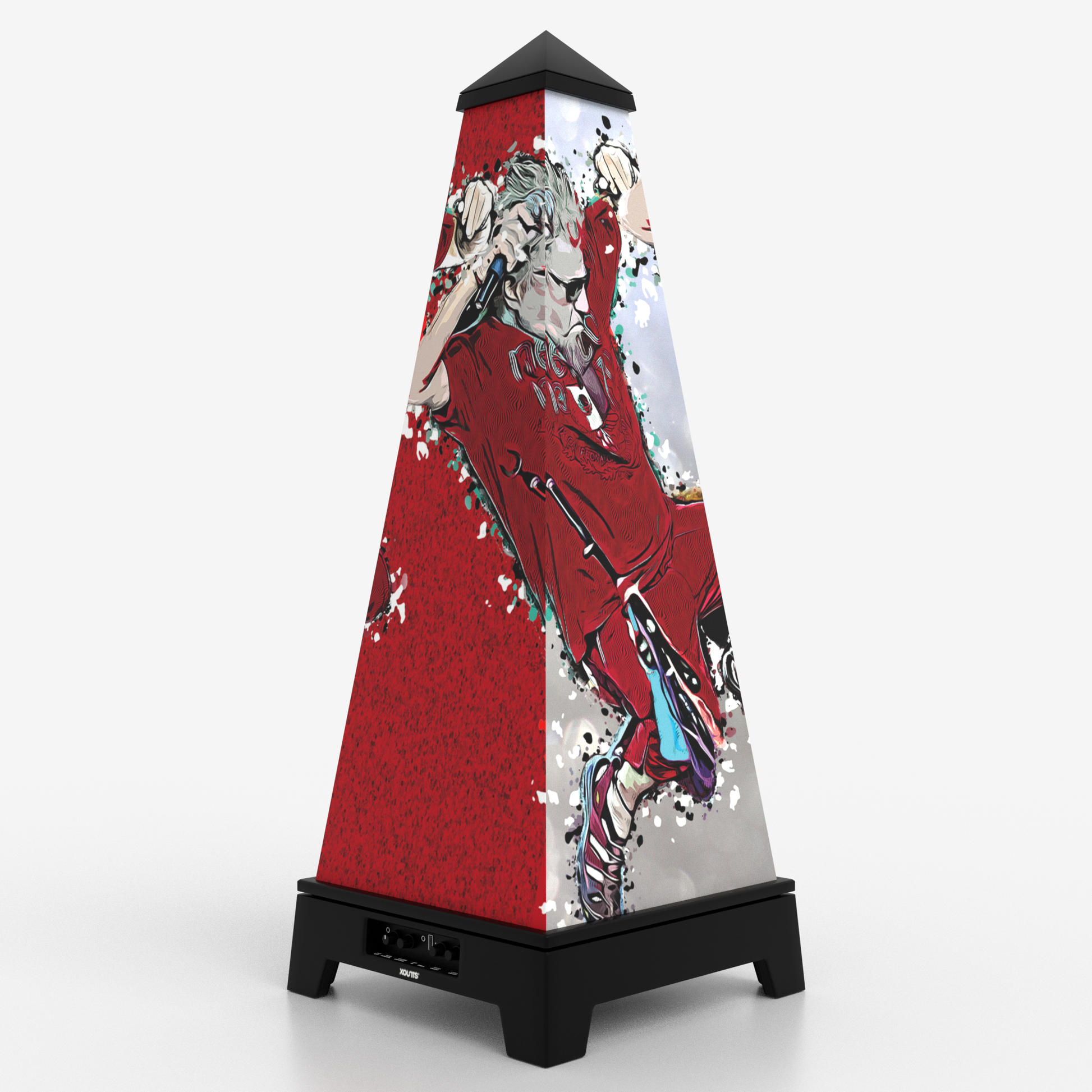 XOUNTS Soundsystem Sammy Hagar Edition – Red Rocker Style Cover in Schwarz, energetic illustration design