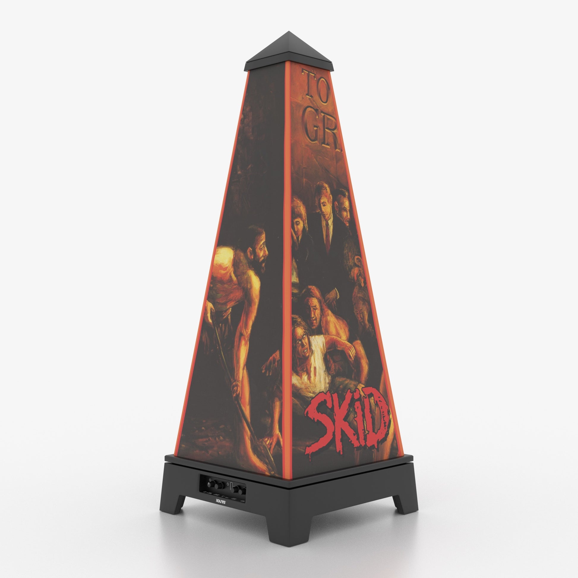 XOUNTS Soundsystem Skid Row Edition – To The Grind Style Cover in Schwarz mit Album-inspiriertem Artwork, 360° Sound und LED-Ambient-Licht
