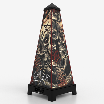 XOUNTS Soundsystem Slayer Edition – Hell Style Cover in Schwarz mit düsterem Artwork, 360° Sound und LED-Licht