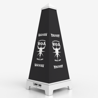 XOUNTS Soundsystem Wacken Edition – Wacken Tower Style Cover in Weiß, 360° Sound und LED-Licht