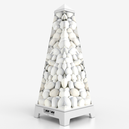 XOUNTS Soundsystem White – Classic Style – Pebble Cover mit weißen Natursteinen