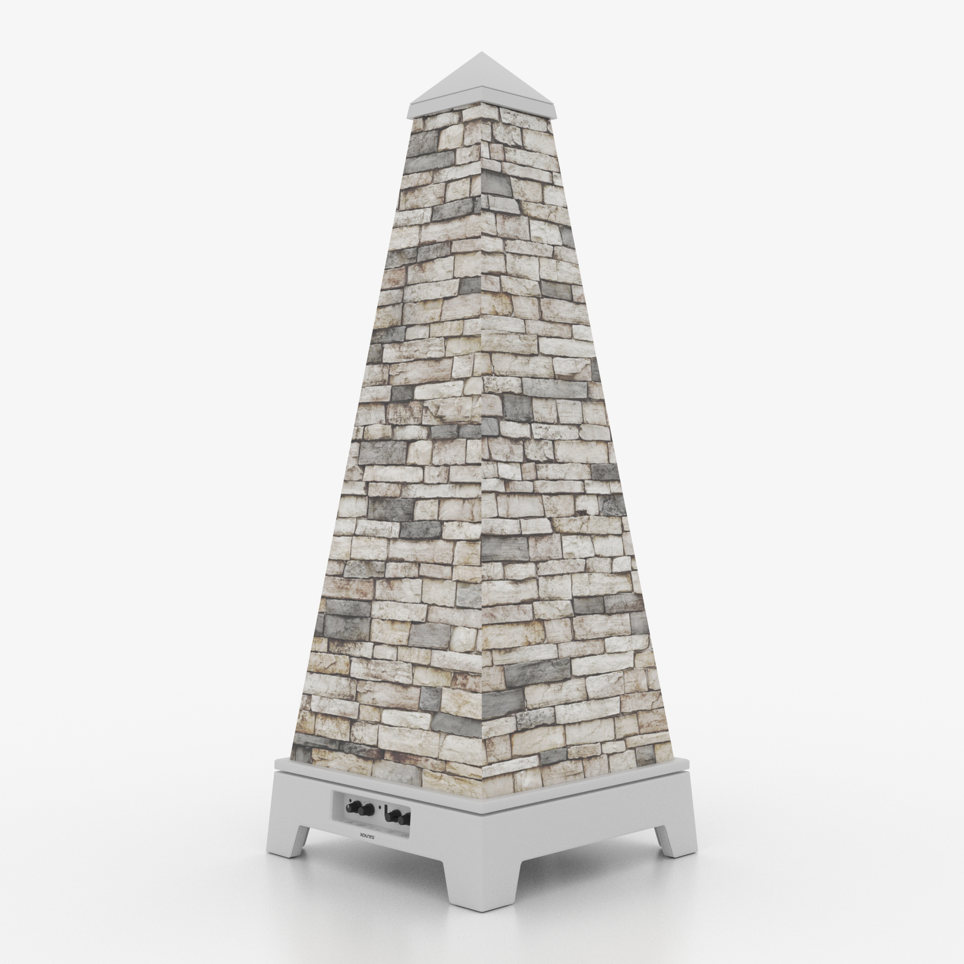 XOUNTS Soundsystem White – Rock Style Cover mit Naturstein-Optik