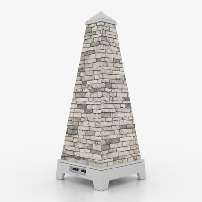 XOUNTS Soundsystem White – Rock Style Cover mit Naturstein-Optik