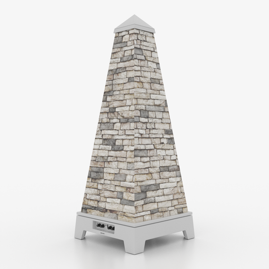 XOUNTS Soundsystem White – Rock Style Cover mit Naturstein-Optik