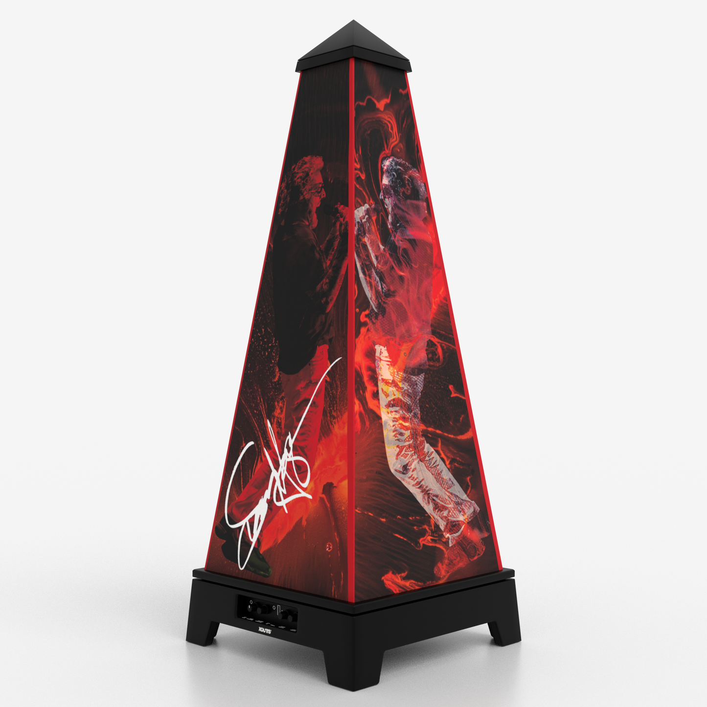 XOUNTS Soundsystem – Sammy Hagar Edition im Shout Style mit schwarzem Standfuß und feurig-rotem Bühnenmotiv