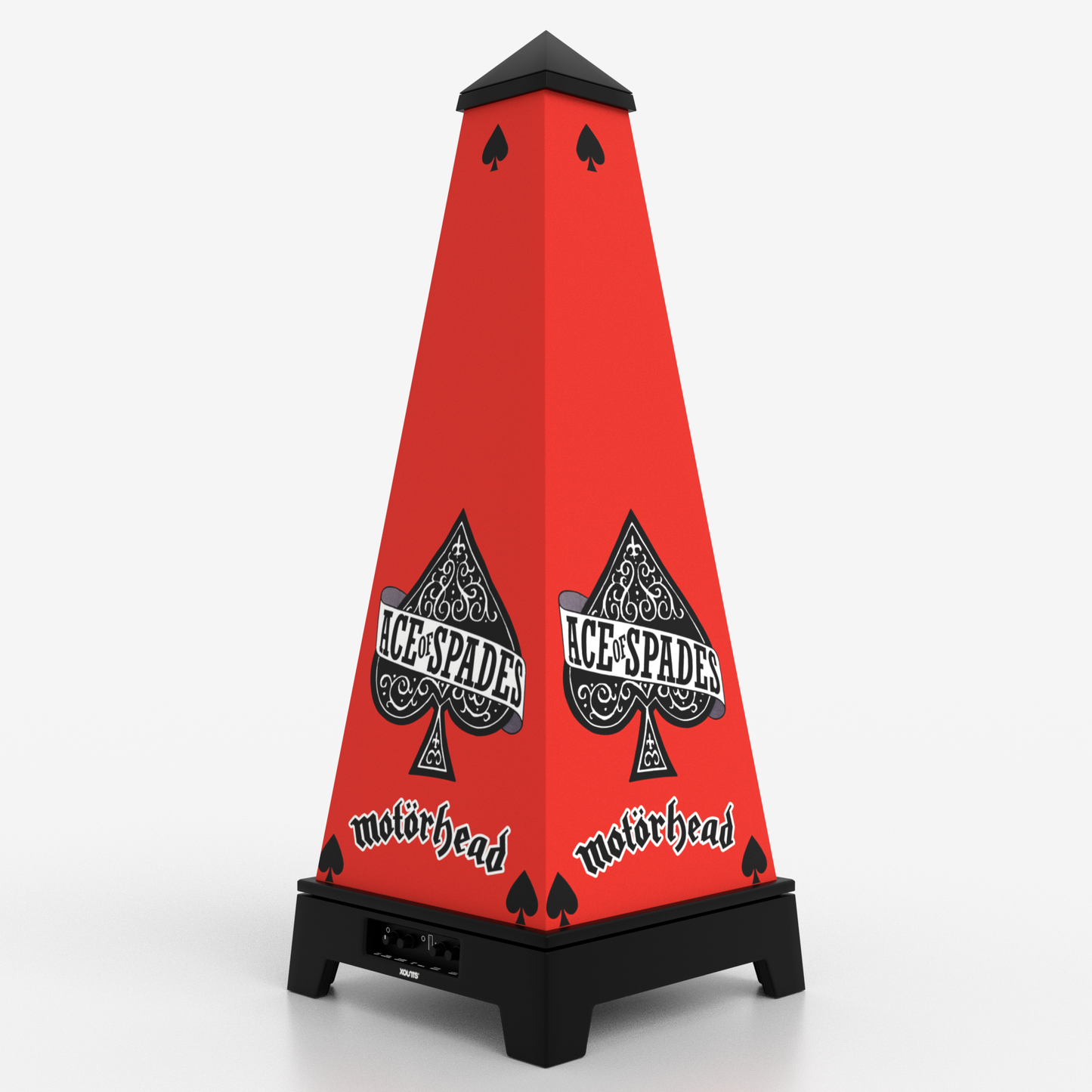 XOUNTS Style Cover Motörhead Spades auf schwarzer Base, rotes Design mit Ace of Spades Artwork für XOUNTS Soundsystem