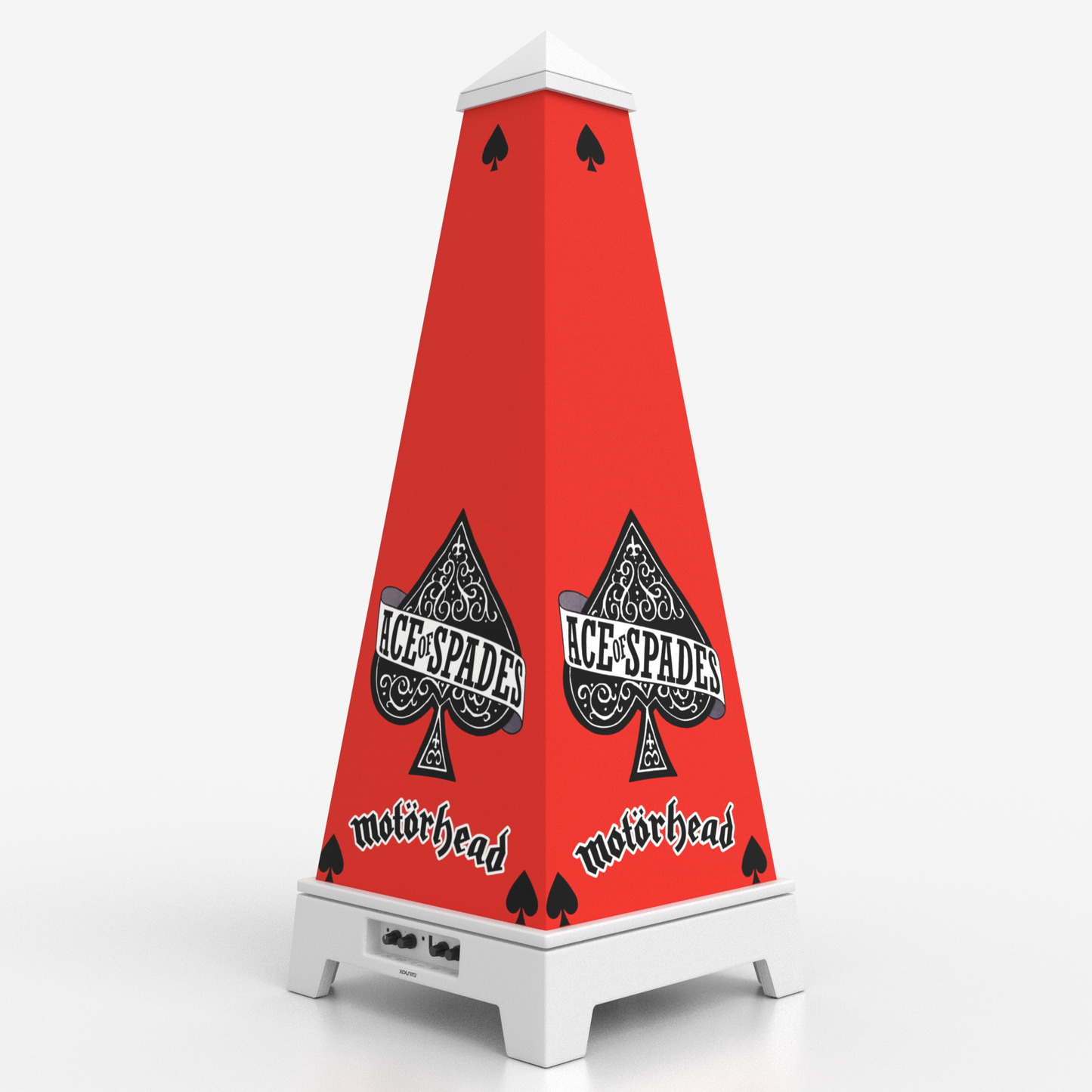 XOUNTS Style Cover Motörhead Spades auf weißer Base, rotes Ace of Spades Design für XOUNTS Soundsystem